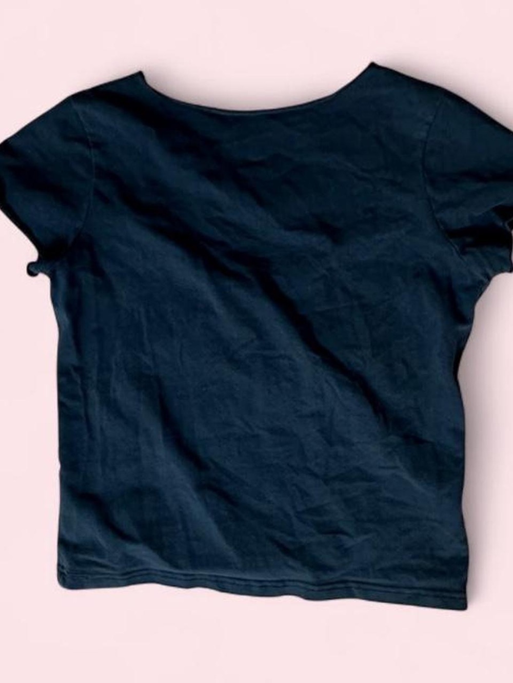Brandy Melville Women's Navy and Blue Crop-top - Picture 4 of 4